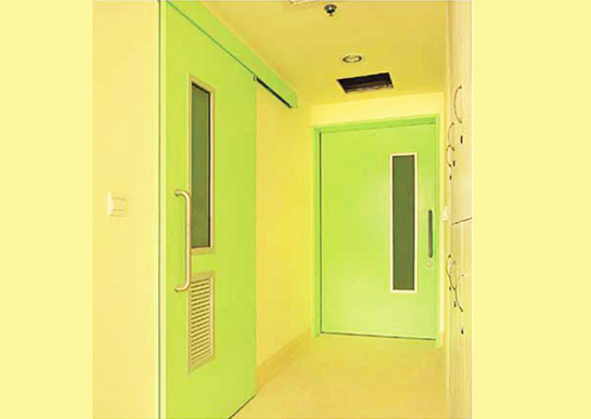 Bathroom door - semi-automatic door.